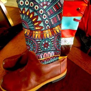 Colorful tall boots for jeans